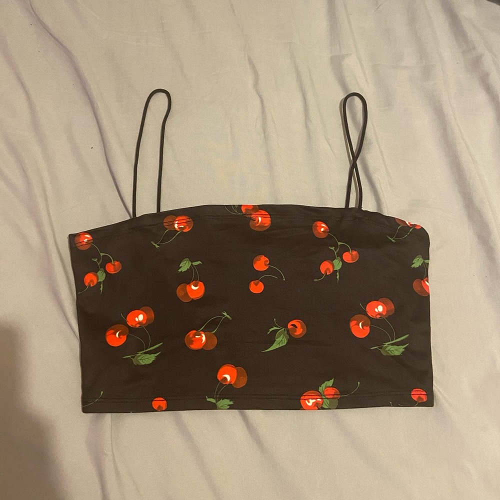 Shien cherry crop top wore once